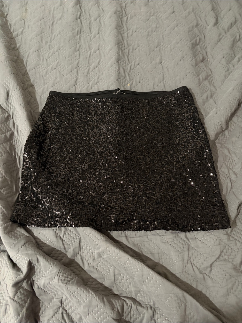Express Black Sequin Mini Skirt